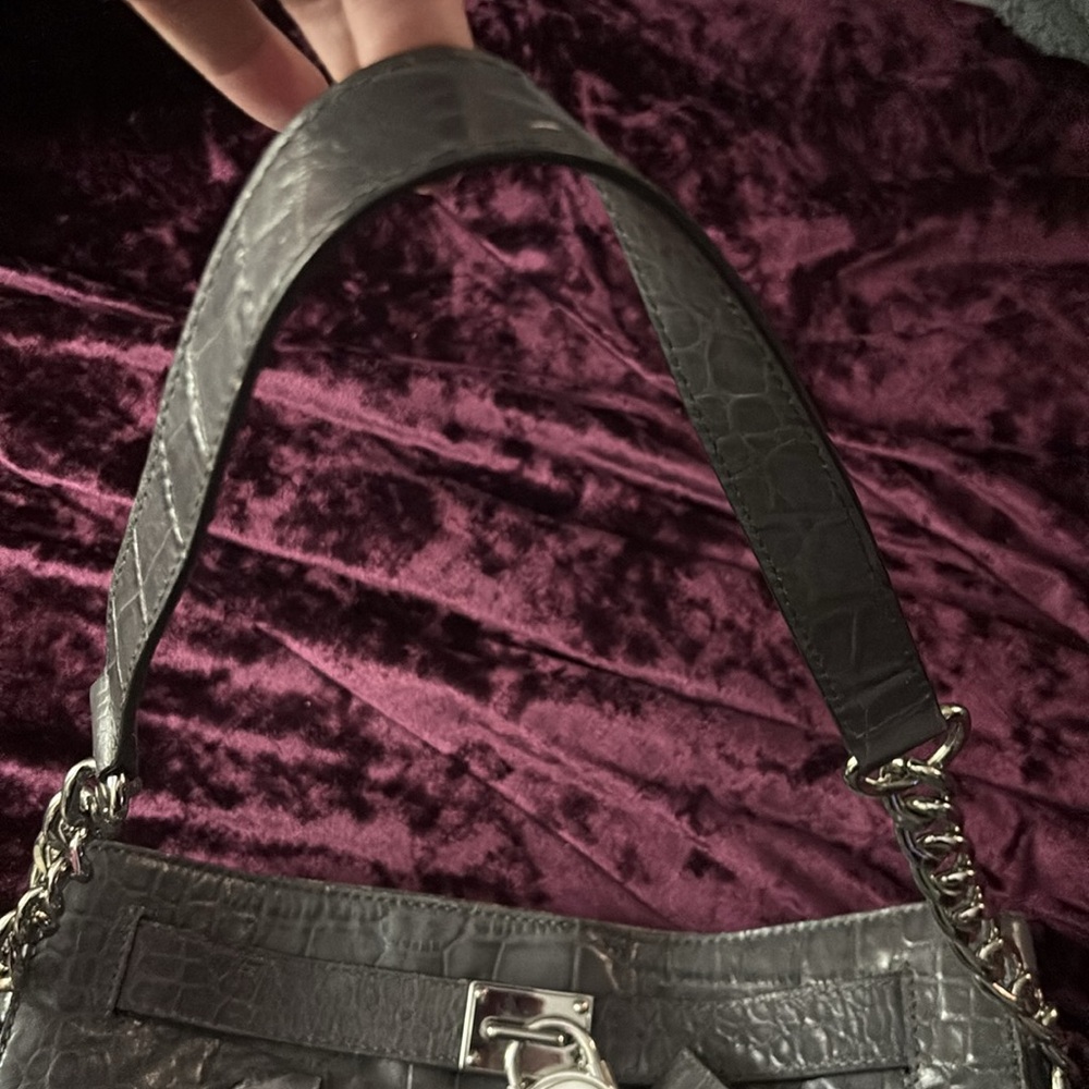 Michael Kors Hamilton Large Satchel Bag with silver hardwarel - Picture 7 of 10